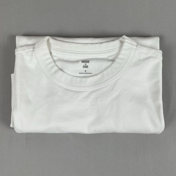 Mode of One Relaxed Fit Pocket T-Shirt Men’s Sm White Baggy Single Stitch Crew - Picture 13 of 16